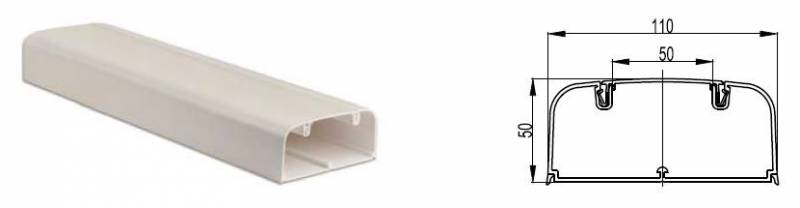 Кабельный канал DKC 01050 110x50мм белый 2м (упак.:1шт)
