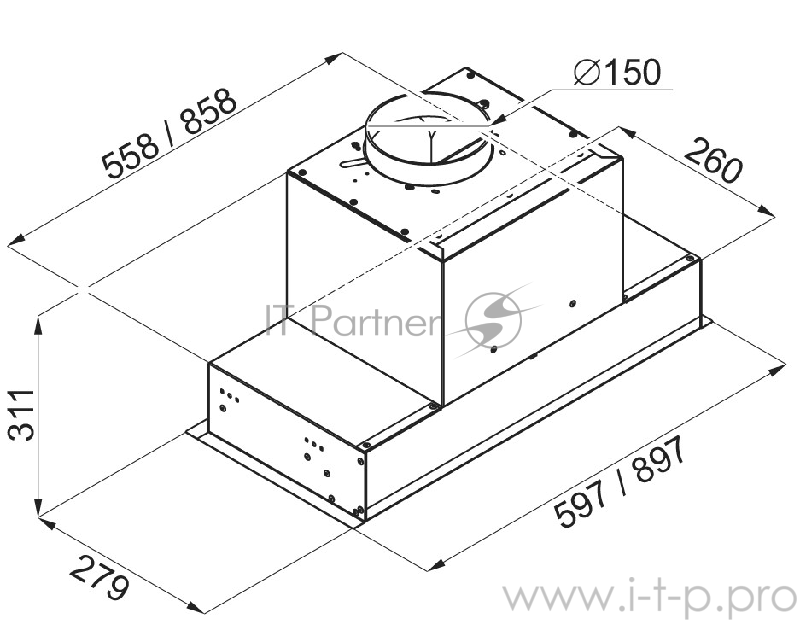 Вытяжка MAUNFELD FANTASY 90 ЧЕРНЫЙ