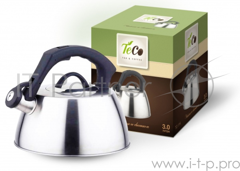 Чайник TECO 3,0 л. со свистком, TC-114, из нержавеющей стали, капсулированное дно