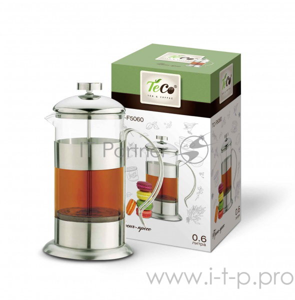 Френч-пресс TECO, TС-F5060 0,6л из высококачественного термостойкого стекла