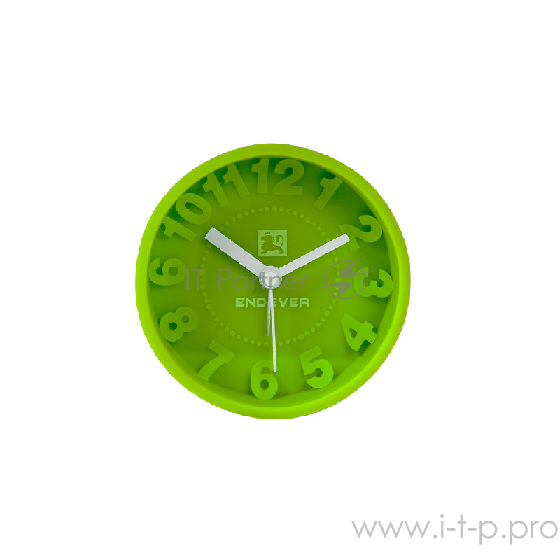 11-RealTime Часы будильник.ENDEVER силиконовый корпус, батарейка 1хАА не входит в комплект.Зеленый