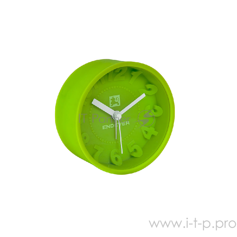 11-RealTime Часы будильник.ENDEVER силиконовый корпус, батарейка 1хАА не входит в комплект.Зеленый