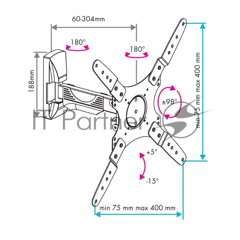 23-TRENTO Кронштейн для LED/LCD телевизоров 20