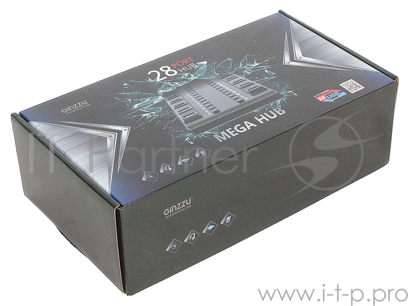 Контроллер HUB GR-328UAB Ginzzu USB 3.0/2,0 28 port + adapte