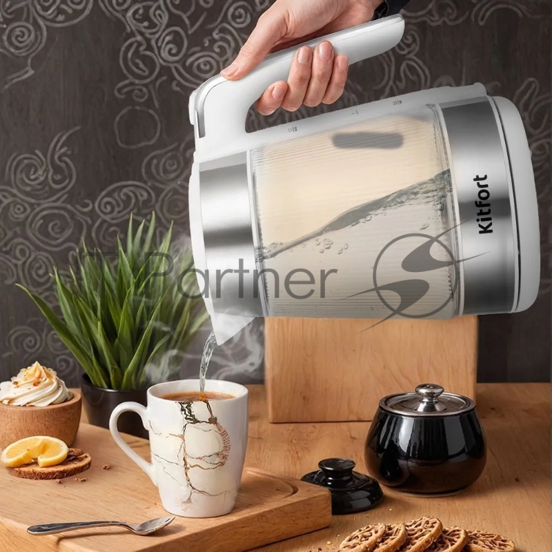 668-2-КТ Чайник Kitfort.Мощность: 1500–1785 Вт.Ёмкость: 1,7 л.Длина шнура: 0,5 м.Белый.