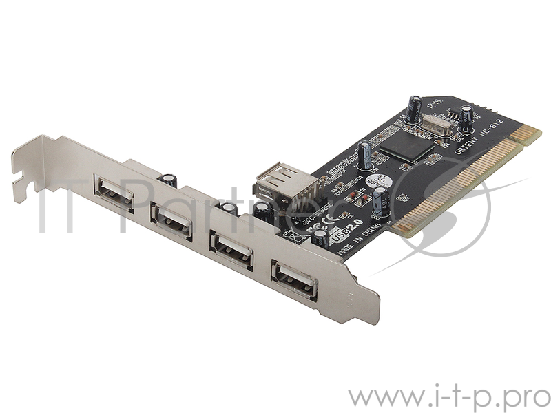Контроллер ORIENT NC-612 OEM {USB2.0 PCI card, 4 port-ext, 1 port-int}