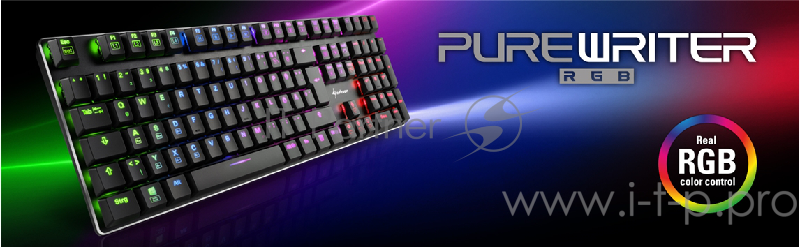 Sharkoon PureWriter RGB Игровая клавиатура (slim, Kailh Blue switches, RGB подсветка, USB)
