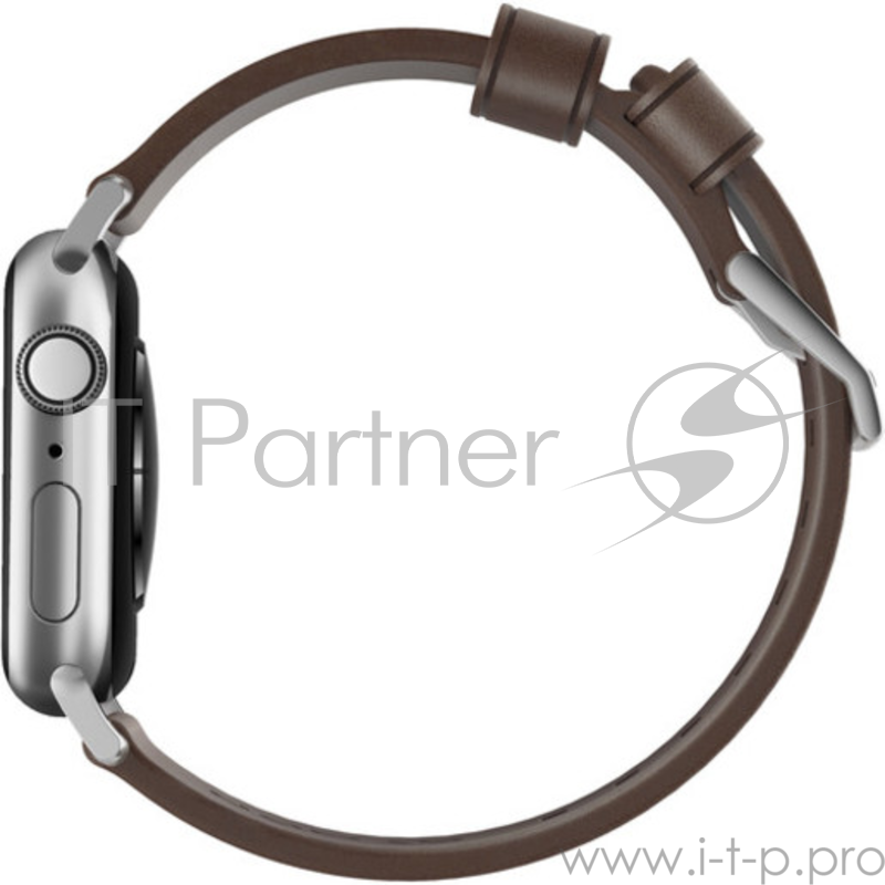 Ремешок Nomad Modern Strap для Apple Watch 44mm/42mm. Материал кожа натуральная. Цвет ремешок темно-коричневый, застежка серебристый.