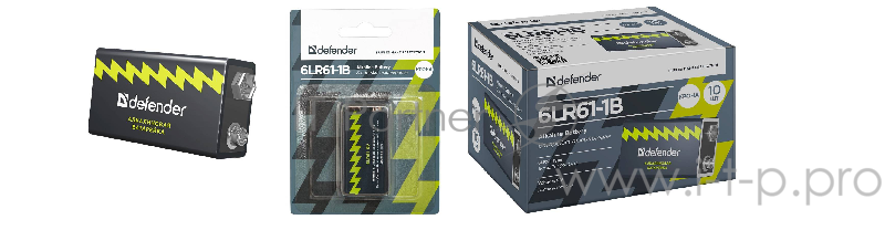 Батарейка Defender 6LR61-1B 56042 9.0В 9V/6LR61 (1шт./уп.)
