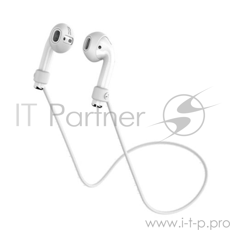 Амбюшуры с футляром и ремешком на шею SwitchEasy AirBuddy для AirPods. Материал футляра пластмасса, материал ремешка силикон. Цвет белый.