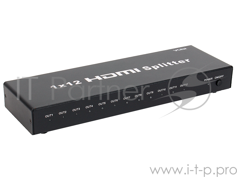 Разветвитель VCOM DD4112 Разветвитель HDMI Spliitter 1=12 3D Full-HD 1.4v, каскадируемый