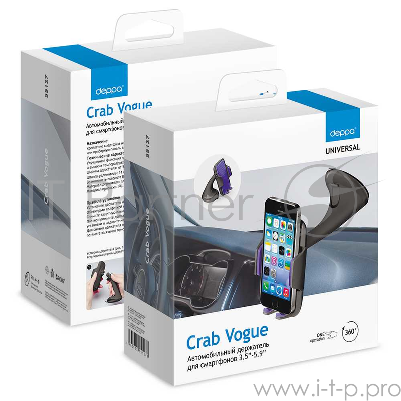 Держатель DEPPA Crab Vogue, для смартфонов 3.5