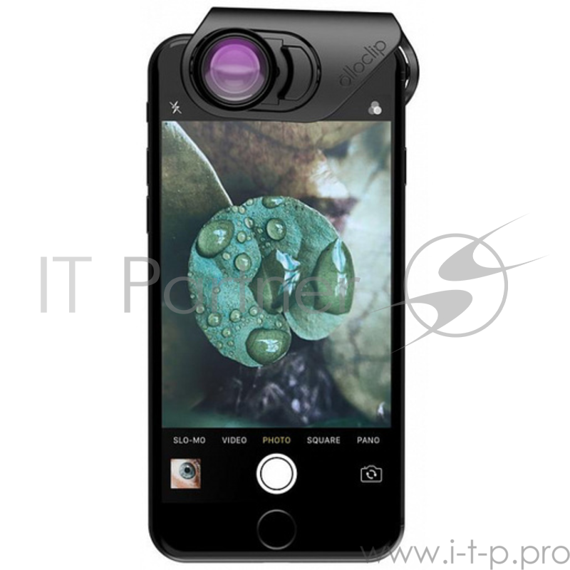 Объектив Olloclip Macro 7x + Macro 14x для iPhone 8/7, 8/7 Plus. Цвет: линза черный, крепление черный.