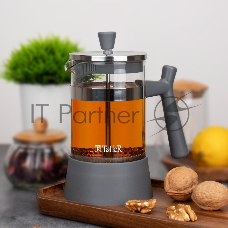 32319-TR Френч-пресс TalleR 600 мл.Материалы: боросиликатное стекло, пластик, нержавеющая сталь.