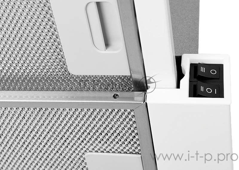 Встраиваемая вытяжка Kuppersberg SLIMLUX IV 60 GW, ширина 60 см, отвод/рециркуляция, 550 м3/час, механическое управление, 3 скорости, светодиодное освещение 2х4 Вт, металлические жироулавливающие фильтры, угольный фильтр(опция), цвет белый/панель сте