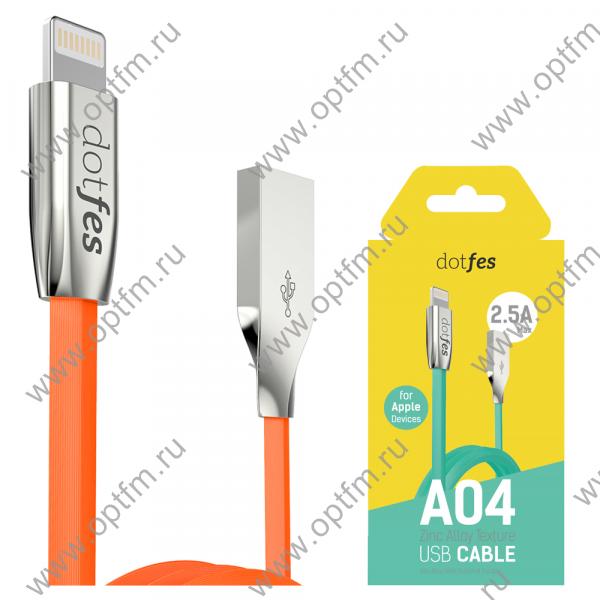 Кабель USB - Apple 8pin/lightning DOTFES A04 оранжевый (1м)