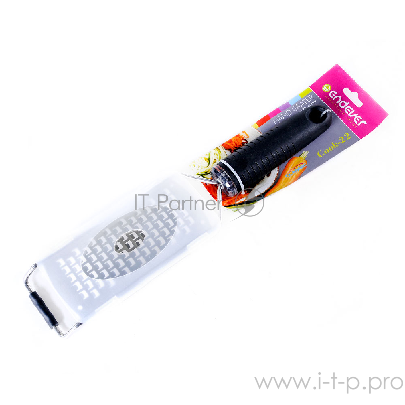 22-Cook Терка с ручкой Endever, нерж сталь,крышка в комплекте, для мелкой стружки