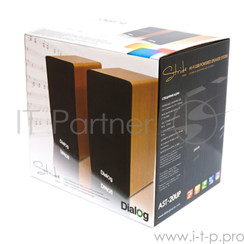Колонки Dialog AST-20UP - акустические колонки 2.0, 6W RMS, Cherry , питание от USB