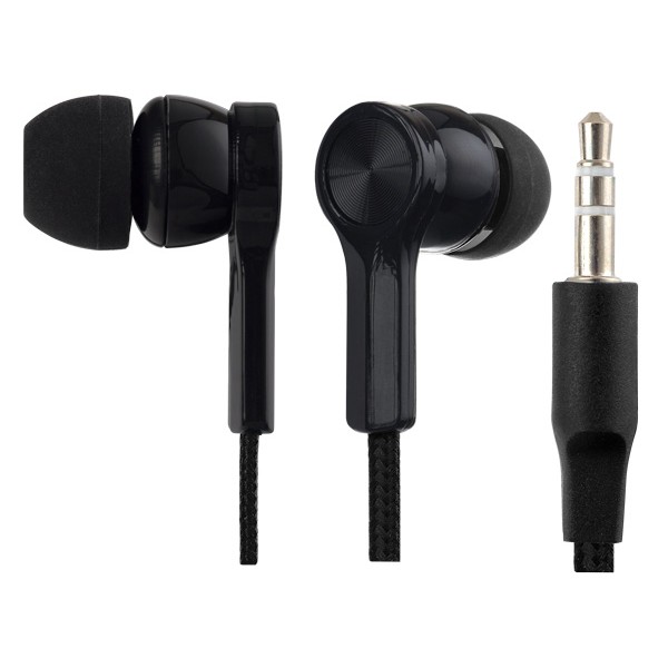 Наушники Perfeo внутриканальные RETE тканевый провод черные PF_A4623