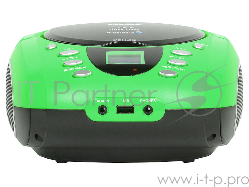Аудиомагнитола BBK BX165BT зеленый/черный 3Вт/CD/CDRW/MP3/FM(dig)/USB/BT