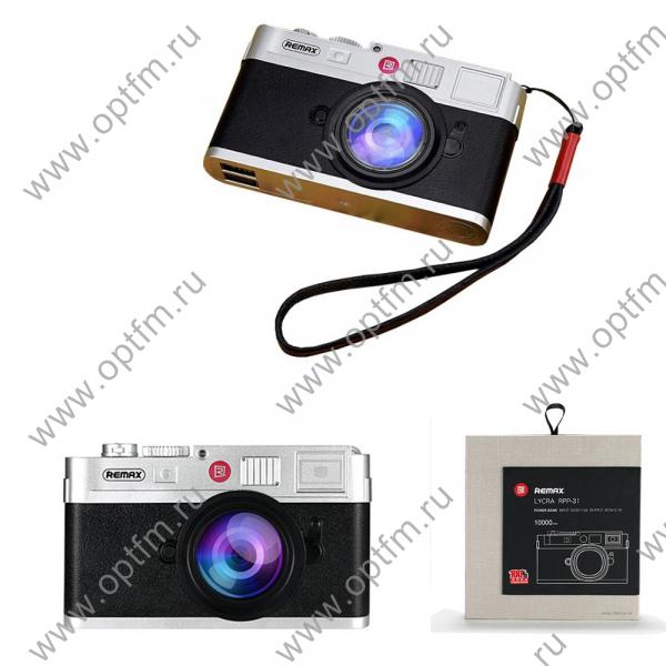 Аккумулятор внешний 10000mA REMAX Lycra RPP-31 (2 USB выхода 2,1A/2,1A) фотоаппарат черный