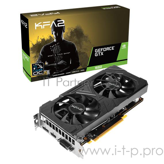 Видеокарта PCIE16 GTX1660 6GB GDDR5 GTX 1660 EX BLACK 6G KFA2