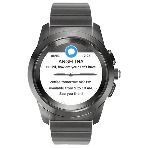 Гибридные смарт-часы MyKronoz ZeTime Elite Regular титан с блочным металлическим ремешком