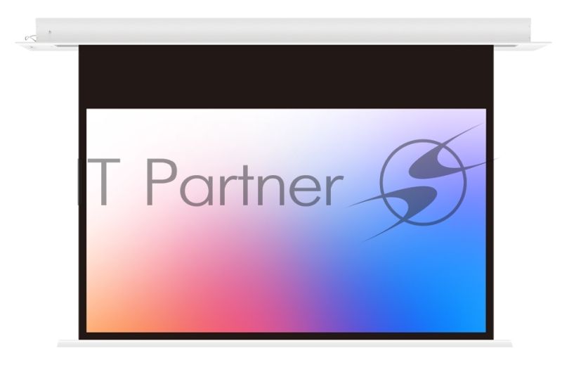 Встраиваемый экран с электроприводом Lumien Master Recessed Control 208х362 см (раб.область 198х352 см) (159) Matte White чёрн.кайма по периметру, черн.кайма сверху 14 см, триггер, RS232, IR, RF управл.в комплекте, цвет корпуса белый 16:9 [LMRC-10010