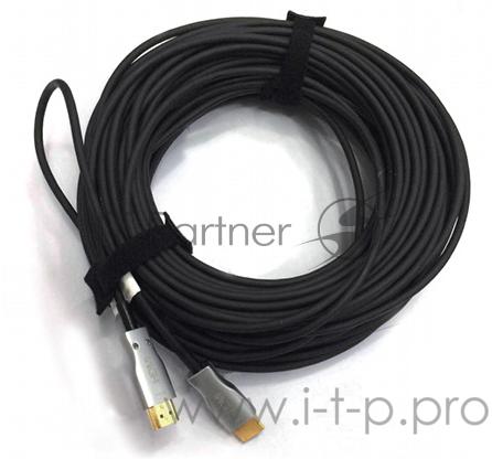 Greenconnect кабель 30 метров HDMI 2.0 оптический, высокоростной, HDR 4:4:4, Ultra HD, 4K 60 fps, 3D, AUDIO, 18.0 Гбит/с, OD3,4mm, позолоченные контакты, экран, GCR-51039 Greenconnect кабель 30 метров HDMI 2.0 оптический, высокоростной, HDR 4:4:4, Ul