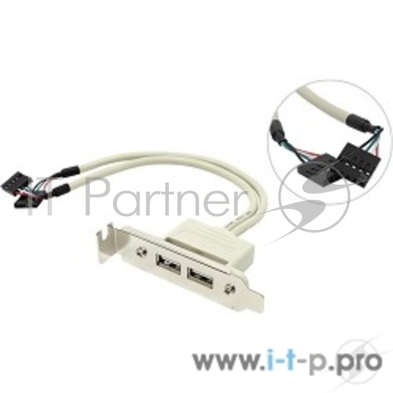 Кабель Espada Планка в корпус USB2.0 -2 порта, низкопрофильная (EBRT-2USB2LOW)