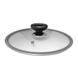 Крышка без ручки стеклянная с широким метал/обод 24 см низ. Tima 4624т