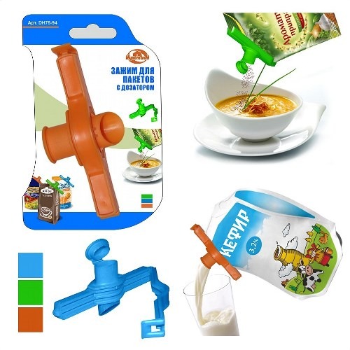Зажим с дозатором для пакетов