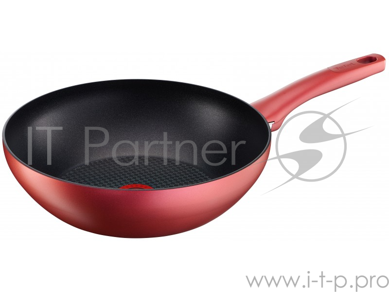 Сковорода ВОК (WOK) Tefal Character 28 круглая/покрытие антипригарное/ручка несъемная (без крышки) красный
