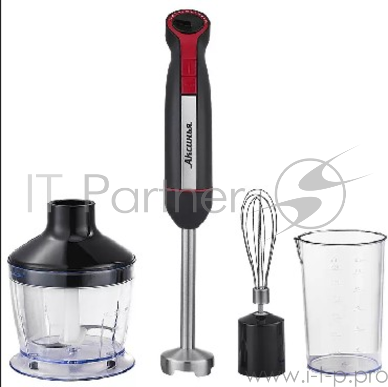 Блендер АКСИНЬЯ КС-300В черн.с красным: 1000Вт,насадка из нерж.стали, измельчитель,венчик(Россия)(6)