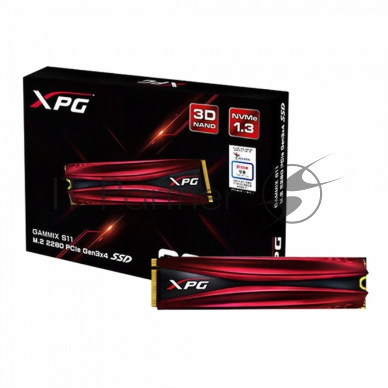 M.2 2280 2TB ADATA XPG GAMMIX S11 Pro Client SSD AGAMMIXS11P-2TT-C PCIe Gen3x4 with NVMe, 3350/2900, IOPS 360/360K, MTBF 2M, 3D NAND TLC, 1280TBW, NVMe 1.3, Heat Sink, RTL