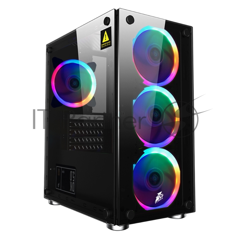 Корпус 1STPLAYER FIREBASE X2 / mATX, tempered glass side panels / 4x 120mm LED fans inc. / X2-4R1