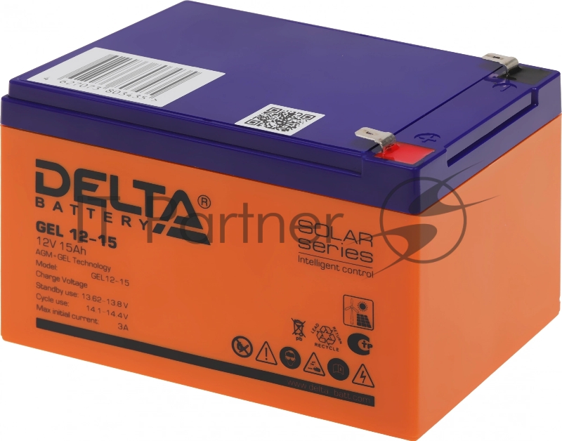 Delta GEL 12-15 (12V/15Ач) свинцово- кислотный аккумулятор