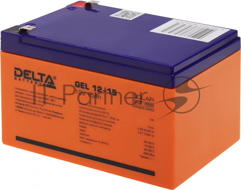 Delta GEL 12-15 (12V/15Ач) свинцово- кислотный аккумулятор