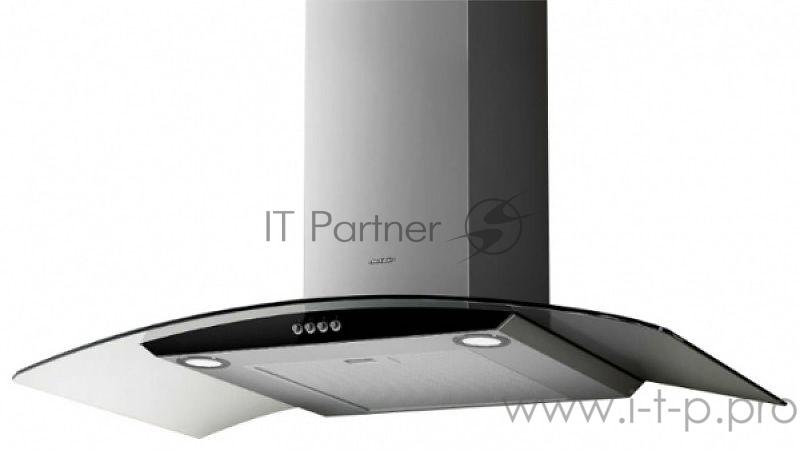 Вытяжка JET AIR CLICK PB/A/90/IX/BL / Декоративный дизайн, гнутое стекло, 90 см, кнопочное управление, 700 куб. м. , черная