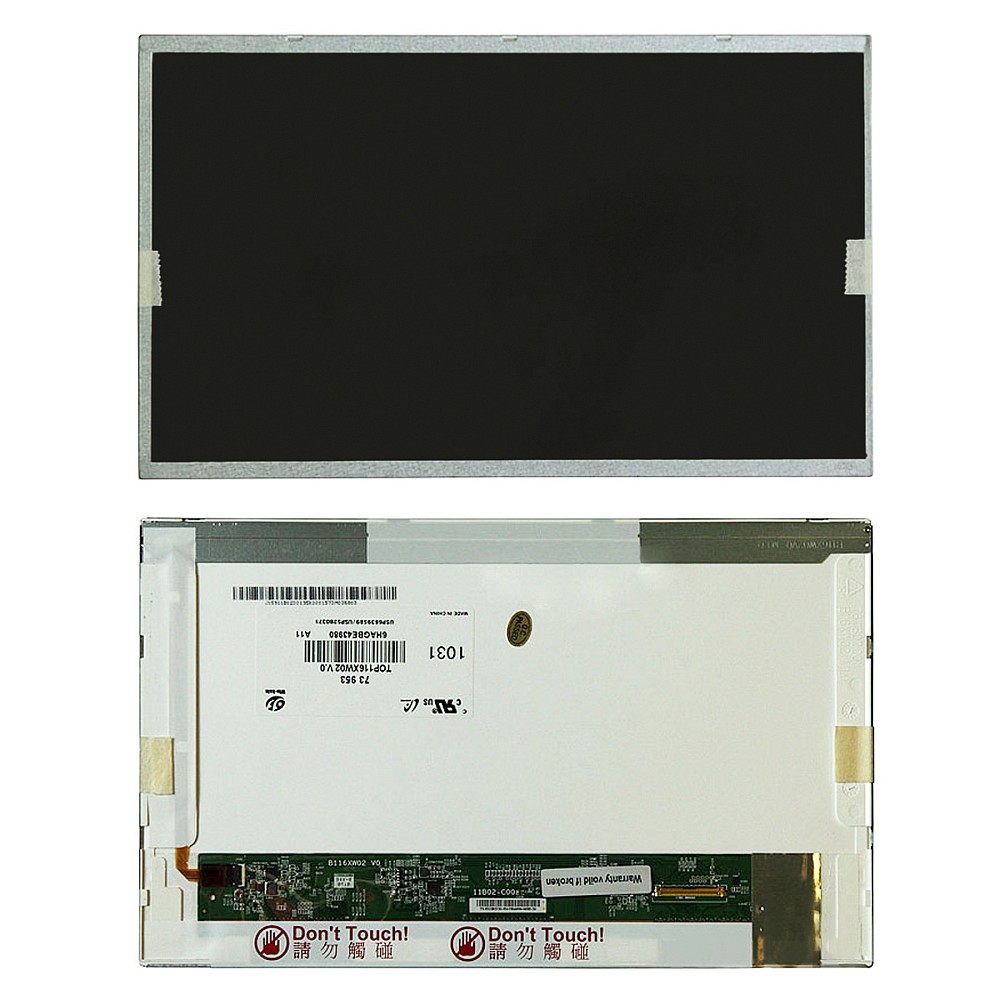 Матрица для ноутбука 11.6" 1366x768 WXGA, 40 pin LED. Глянцевая. LTN116AT01, B116XW02 V.0, N116B6-L02, LP116WH1 (TL)(N1).