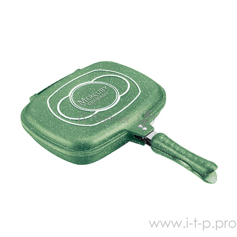 Сковорода Mercury MC-6294, 30 см зел, двойная с антипригарным покрытием non-stick под мрамор, (6)