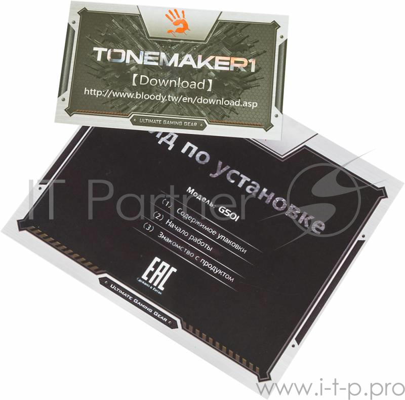 Наушники A4 G501, черно-красные {Наушники с микрофоном, 2.2м}