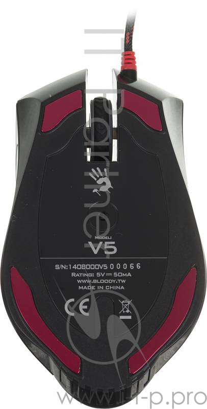 Мышь A4 Bloody V5M черный оптическая (3200dpi) USB игровая (7but)