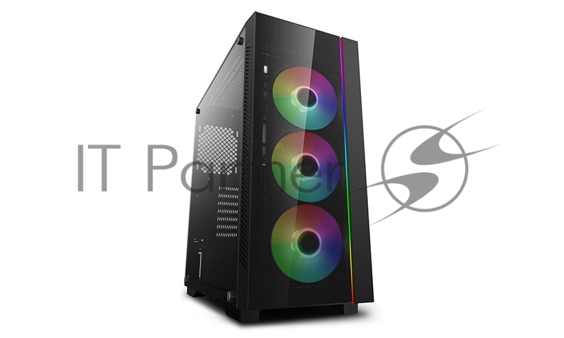 Корпус Deepcool MATREXX 55 V3 ADD-RGB 3F без БП, большое боковое окно, 3xRGB LED 120мм ветилятора спереди, RGB LED спереди, черный, ATX