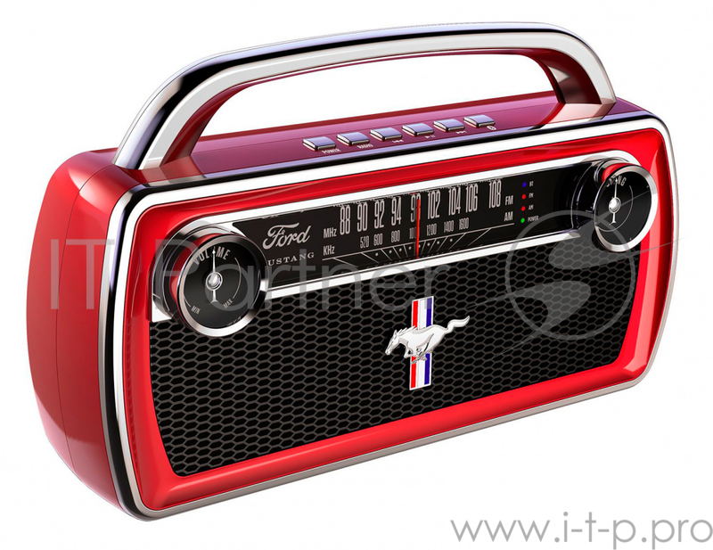 Аудиомагнитола ION Audio MUSTANG STEREO красный 25Вт/FM(dig)/USB/BT
