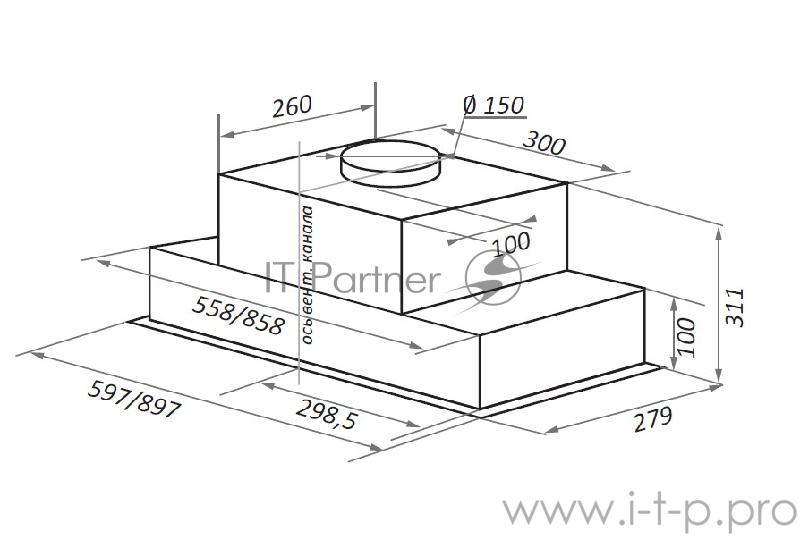 Вытяжка MAUNFELD FANTASY LIGHT 60 ЧЕРНЫЙ