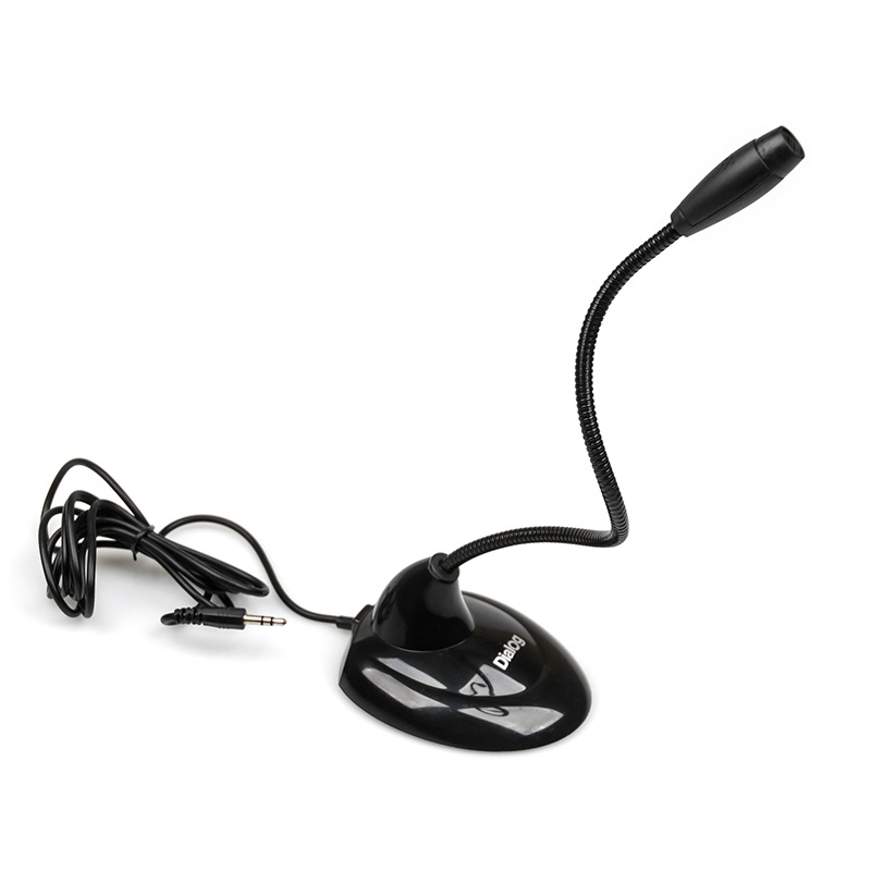 Микрофон Dialog M-120B конденсаторный, настольный, на гибком основании, с кнопкой включения, черный