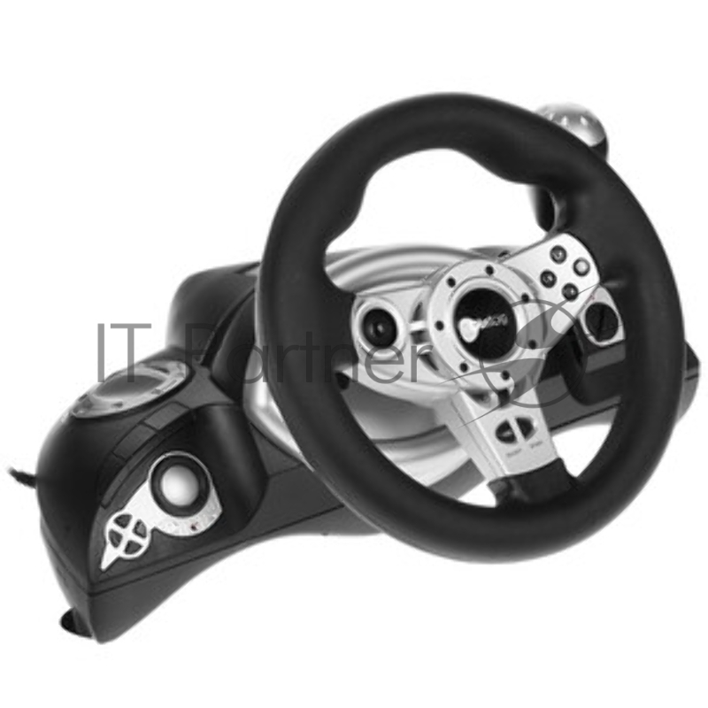 Dialog Игровой руль GW-155VR CyberPilot - эф.вибрации, 2 педали, рычаг ПП, PC USB