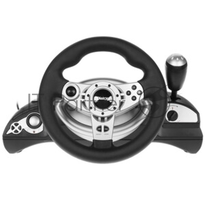 Dialog Игровой руль GW-155VR CyberPilot - эф.вибрации, 2 педали, рычаг ПП, PC USB