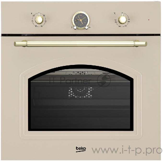 Встраиваемая электрическая духовка BEKO ORE27205C Мультифункциональный духовой шкаф (6 режимов) с независимым управлением. Объем 71 л. Rustic .таймер. Телескопические направляющие (1). Каталитическая задняя стенка. Внут